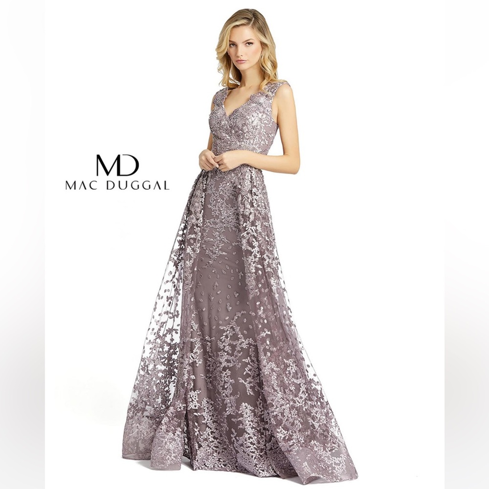 Mac Duggal Lavender Lace Gown (style # 2099D)